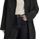 DKNY womens Belted Trench Coat With Hood  Lightweight Water-resistant Long Jacket (X-Large, Black)