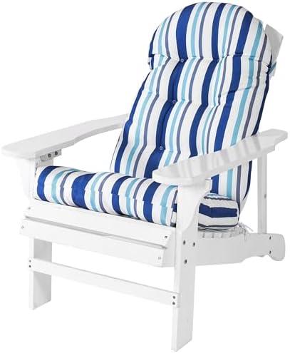 Enipate Weather Resistant Adirondack Chair Cushions High Back Rocking Chair Cushion Indoor Outdoor Patio Tufted Thicken Lounge Cushion Seat Pad