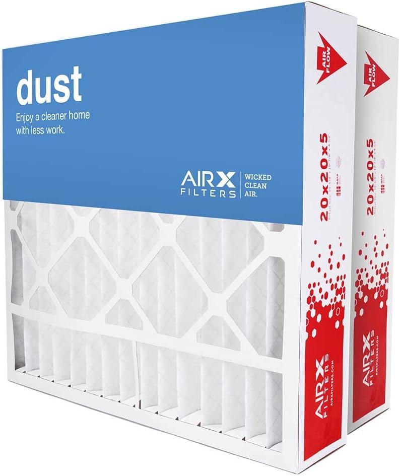 AIRx Filters 20x20x5 MERV 8 HVAC AC Furnace Air Filter Replacement for Honeywell FC100A1011 FC200E1011 CF200A1024, Dust 2-Pack, Made in the USA