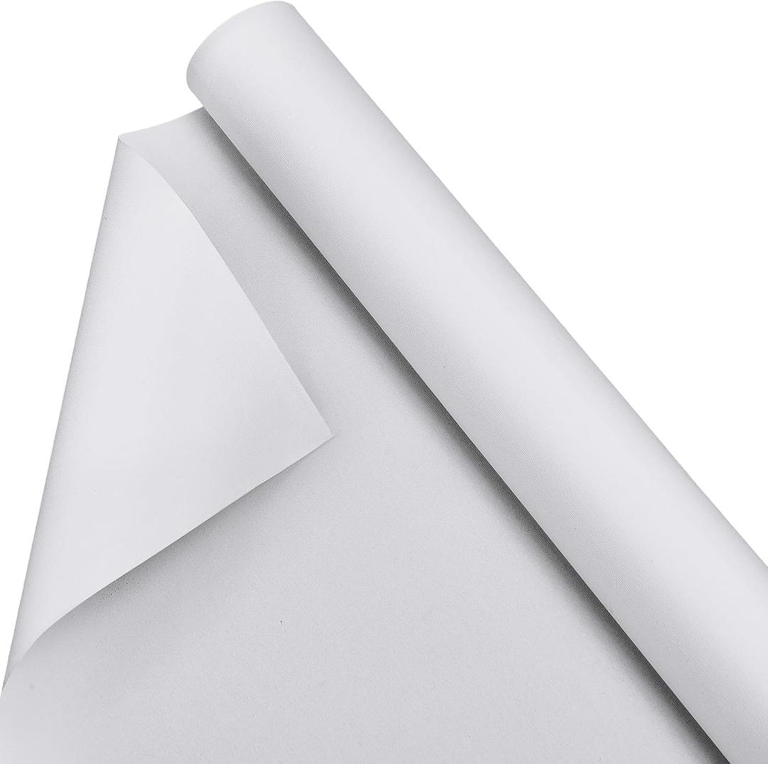 Kinlop 63 Inch x 20 Feet Double Primed Cotton Canvas Large White Canvas Roll for Oil and Acrylic Painting