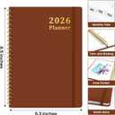 2 x 2026 Planner, Weekly and Monthly Calendar Planner, January 2026 - December 2026, Hardcover 2026 Calendar Book with Tabs For Women & Men, Inner Pocket, Spiral Bound, Perfect for Office Home School Supplies - A5 (6.3" x 8.5"), Rust Brown