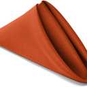 TableLinensforLess 17"x17" Polyester Cloth Napkins, Set of 6 (Burnt Orange) | Easy-Care, No-Iron Finish, Superior Color Retention, Machine Washable