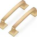 Ravinte 20 Pack Solid 3-3/4" Square Foot Arch Pulls Kitchen Cabinet Handles Champagne Bronze Drawer Pulls Kitchen Cabinet Hardware for Cupboard Handles (3-3/4 inches Hole Center)