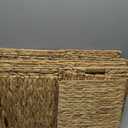 12x12in Storage Baskets Set of 4 Water Hyacinth Baskets, Foldable Handwoven Storage Cubes, Wicker Cube Baskets Laundry Organizer Totes for Home