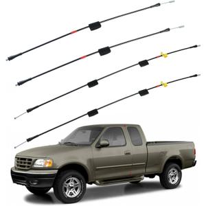 Rear Door Upper & Lower Latch Cables, Compatible with F-150 F-250 Left & Right Back Door Upper & Lower Latch Cables Repair Kit 32.2 Inch & 23.5 Inch