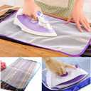 3Pcs Blue Protective Ironing Scorch-Saving Mesh Pressing Pad Mesh Cloth, No Melt Pressing Cloth for Easy Ironing and Protection,50x35 Deft Processed Ironing Board CoversIrons and Steamers