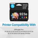 923XL 923e Ink Cartridges Combo Pack Replacement for HP 923XL 923e Ink Cartridges for HP OfficeJet Pro 8135e 8130e 8139e 8138e 8122e 8120e 8124e 8125e 8130e 8132e 8134e Printer(with Chip)