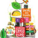 FairySandy 16 Pcs Cinco De Mayo Tiered Tray Decor Mexican Wooden Fiesta Signs Farmhouse Taco Cactus Sombrero Rainbow Donkey Table Decoration Cinco De Mayo Decor for Home Kitchen Summer Party Holiday