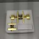 Goldenwarm Gold Exterior Door Lock Set, Square Contemporary Brushed Gold Door Knobs and Deadbolt Set, Heavy Duty Brass Door Locks for Front Door (2 Pack)