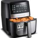 Gourmia 8 Qt Digital Air Fryer GAF826 – XL Capacity with 12 One-Touch Presets, Nonstick Dishwasher Safe Basket, Oil-Free Cooking, ETL-Certified, Sleek Black Finish