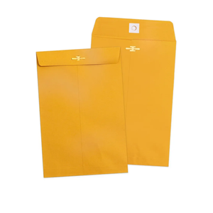 6x9 Clasp Envelopes - 100 Pack, Goefun Yellow Manilla Envelopes 6x9, 100GSM Heavy Kraft Paper, for Business, Legal, Office