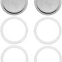 6PCS Coffee Maker Moka Pot Replacement Filter Parts 2 Filters 4 Silicone Gasket Seals For Aluminum Moka Pot Stovetop Espresso Machine Replacement Coffee Pot Accessories