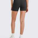 G4Free Barefeel Biker Shorts Women Tummy Control High Waisted No Front Seam Workout Gym Shorts with Pockets 4" 6" 8" (Black, M)