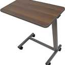 Carex Overbed Table, Adjustable Overbed Bedside Table with Wheels, Bed Desk & Couch Desk, Rolling Over Bed Bedside Table for Hospital and Home Use, Adjusts for Right or Left-Handed Use, Wood Grain