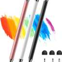 Stylus(3pcs), 2-in-1 Stylus Pen for Touch Screen, High Precision & Sensitivity Pen for iPad Pencil, Compatible with Nintendo Switch 2/iPhone/Android/Samsung, All Touch Screens (Black White Pink)
