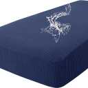 hyha Waterproof Couch Cushion Covers for Pets, Non Slip Sofa Seat Cover for Dogs Washable, Soft Thick Stretch Jacquard Fabric, Sofa Slipcovers with Elastic Bottom (1 Piece for Large, Navy)