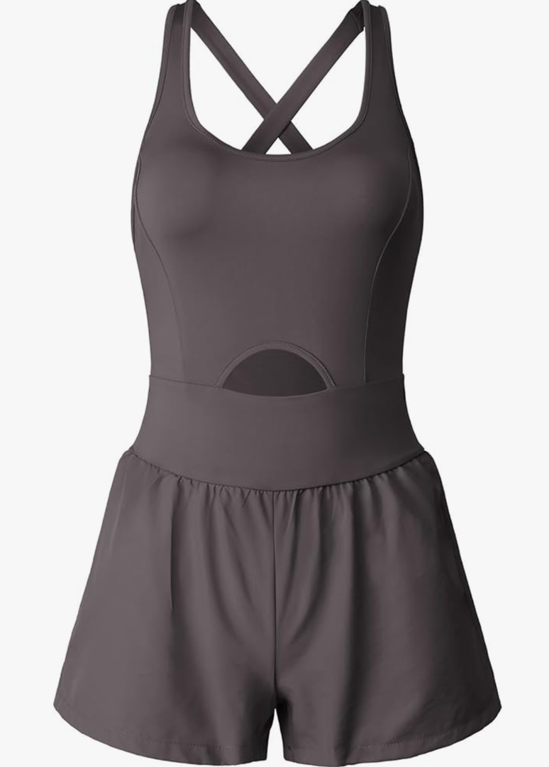Women's Workout Romper One Piece Sleeveless Jumpsuits Running Onesie Short Athletic Summer Outfits Yoga Clothes
Size XS