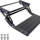 RV Step, 1-Step, Manual Foldable RV Steps, 400 LBS Load Capacity, Retractable Aluminum Alloy Camper Steps, Thickened Steel Plate Trailer Steps, Non-Slip Design, Ideal for RV, Trailer, Camper, Black