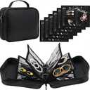 GSXRB Waterproof Anti-Tarnish Jewelry Organizer for Travel - Large Capacity Foldable Jewelry Box with 36 Compartments, Portable Earring Necklace Ring Organizer (Black)