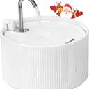 Upgrade Ceramic Cat Water Fountain, 2.2L/78oz Ceramic Cat Fountain, Automatic Ceramic Water Fountain for Cats, Pet Water Fountain with Ultra-Quiet Pump (White)