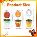 3 Pcs Fall Thanksgiving Pumpkin Mini Potted Wooden Sign Set Pumpkin Plant Pot Tabletop Centerpiece Tiered Tray Decor for Home Gifts Bathroom Shelf Harvest Office Desk Plant Decor