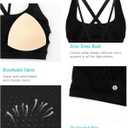 RUNNING GIRL Sports Bras for Women,Y-Back Medium Support Workout Sports Bra Padded Racerback Supportive Bras Push up (Black, L)