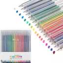 SMOOTHERPRO Glitter Gel Pens, 17 Colors Glitter Colored Pens, 1.0mm Metallic Sparkle Colorful Pens for Coloring Calligraphy Cards Journal Drawing Scrapbook(SC623-8)