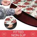 Covers For The Home Deluxe Elastic Edged Flannel Backed Vinyl Fitted Table Cover - Christmas Flower Pattern - Small Round - Fits Tables up to 40" - 44" Diameter