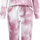 MYGBCPJS 2Pcs Kids Girls Tie Dye Sweatsuit Child Cotton Long Sleeve Outfits Set Sport Tracksuit Tops + Sweatpants