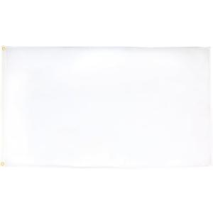 AZ FLAG - Plain White Flag - Large 5x8 Ft - 100D Polyester White Solid Color Big Banner with Two Metal Grommets - Fade Resistant - Vivid Colors - 5' x 8' Feet - 250x150 Cm