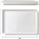 3 Pack, 16" x 11" Large White Serving Trays Set - Reusable Plastic Serving Platters for Cookie, Appetizer, Charcuterie, Snack, Dessert, Party Food Display - Stackable Kitchen CounterTop Tray, BPA Free