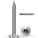 #8 x 2 Inch Wood Screws Phillips Modified Truss Head Stainelss Steel 410 Self Tapping Metal Screws,Silver(1Ib,100Pcs)