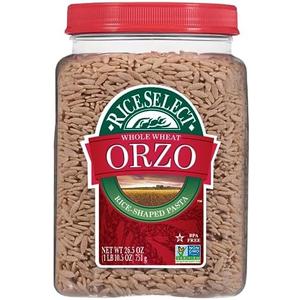 RiceSelect Whole Wheat Orzo Rice-Shaped Pasta, Non-GMO, Vegan, 1.66 Pound (Pack of 2) Best By 08/22/2025