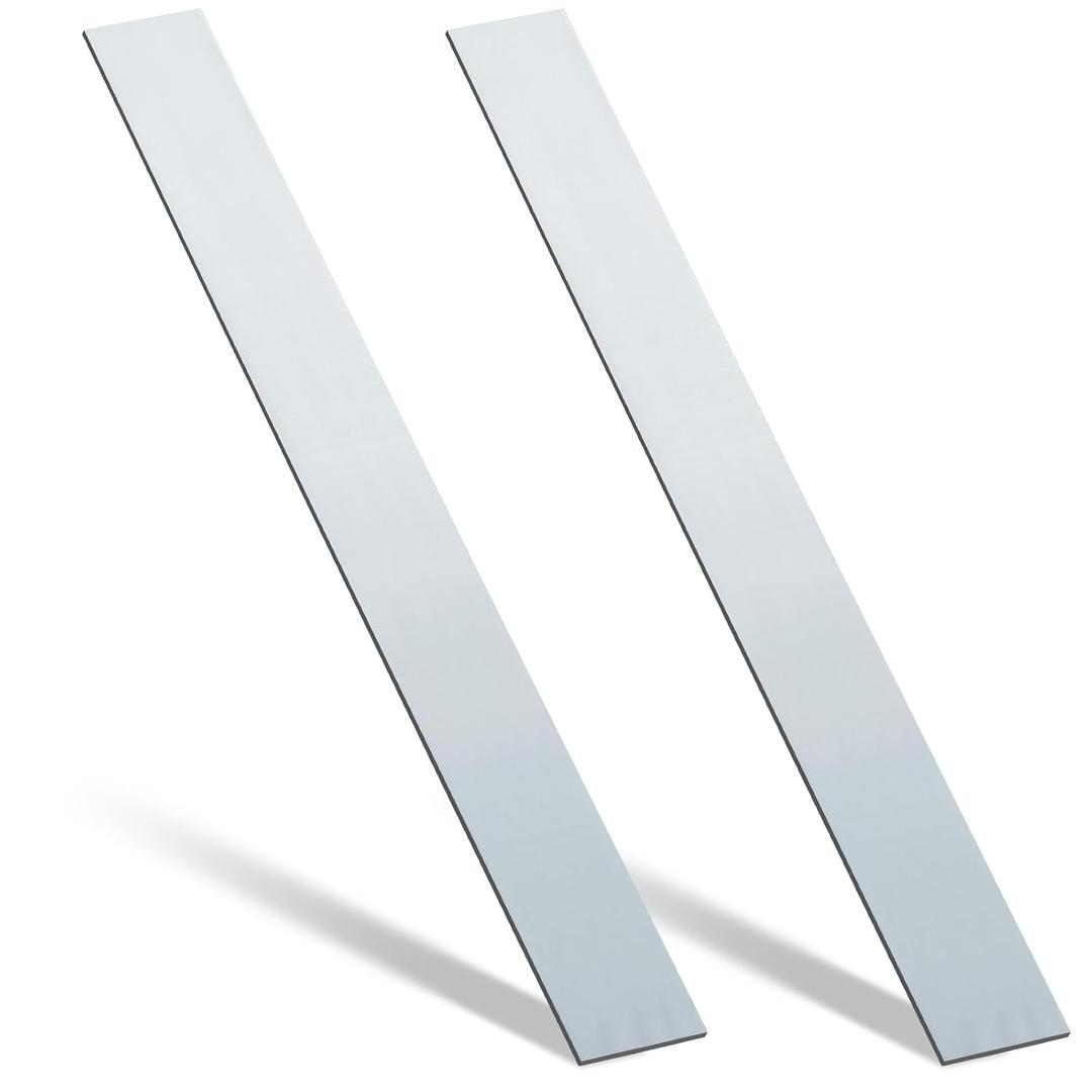 Yaocom 2 Pcs 304 Stainless Steel Flat Bar, 1/8" Thickness, 2" Width, 36" Length 2B Finishing Trim Strips Sheet for DIY Craft Making