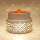VICTORIA AROMA Ceramic Wax Melt Warmer - LED Night Light Candle Wax Warmer for Scented Wax, Electric Fragrance Wax Melter for Home, Office, Bedroom Decor, and Gifts (White)