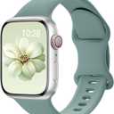 Sport Silicone Band Compatible with Apple Watch Bands 40mm 38mm 41mm 44mm 45mm 42mm 49mm Women Men,Soft Wristband Waterproof Replacement Sport Strap for iWatch Bands Series 9 8 7 6 5 4 3 2 1 SE Ultra (Cactus)