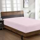 FreshCulture Full Fitted Sheet - Hotel Quality Fitted Sheet - Ultra Soft & Breathable - Brushed Microfiber - Deep Pocket - Cooling Fitted Sheets for Full Size Bed (Light Pink)