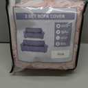 Peryiter 2 Pcs Sofa Covers Loveseat Couches Covers for Living Room Slipcover Set Furniture Protector for Couch Arm Chair, Form Fit Stretch, Wrinkle Proof(Light Pink,Milk Silk)