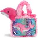 Aurora® Fashionable Fancy Pals™ Dolphin Stuffed Animal - On-The-go Companions - Stylish Accessories - Multicolor 7 Inches