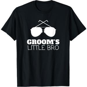 Grooms Brother Gifts Brother of the Groom T-Shirt for Men, Black, Small, Short Sleeve, Classic Fit, Wedding, Celebration S