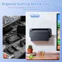 Lodaxu Wooden Wall Mount for Nintendo Switch 2/Switch/OLED and Dock, Drawer-Style 12 Game Card Holder Bracket, Multifunctional Stand for Switch 2 Accessories, Game Console Organizer Near TV