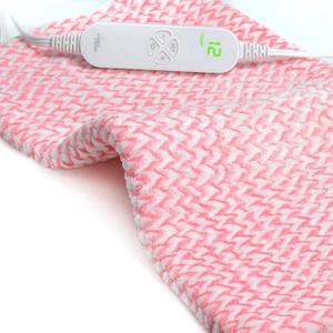 GOQOTOMO Fast-Heating Electric Heating Pad for Back/ Waist/ Abdomen/ Shoulder/ Neck Pain and Cramps Relief - 12 Heat Levels, 8 Timers with Countdown, Stay on, Machine Washable(Pink)