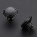 Ravinte 60 Pack Matte Black Kitchen Cabinet Knobs 1-1/4 Inch Round Drawer Pulls Flat Black Stainless Steel Drawer Handles Door Hardware for Dresser Cabinets