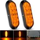 Nilight 6 Inch Oval Amber LED Trailer Tail Lights 2PCS 10 LEDs Waterproof Turn SignalsTrailers Lights for Truck RV Boat Bus Lorry Camper Van Caravan