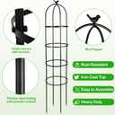2 Pack 6 Ft Heavy Duty Metal Garden Obelisk Trellis for Climbing Plants, RustResistant Black Steel Vine Support for Rose Clematis Jasmine, Potted Flower Stand Indoor & Outdoor Decor (Bird)