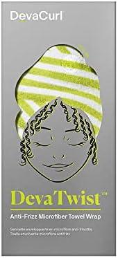 DevaCurl DevaTwist Anti-Frizz Microfiber Towel Wrap, Hands Free Design, Stripes Neon 