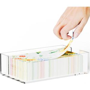 Acrylic Bathroom Napkin Holder,Clear Guest Towel Holder Tray For Bathroom,Waterproof Splashing Vertical Disposable Paper Hand Towel Holder,Modern Dining Table Napkin Tray for Home,Hotel,Office,Kitchen