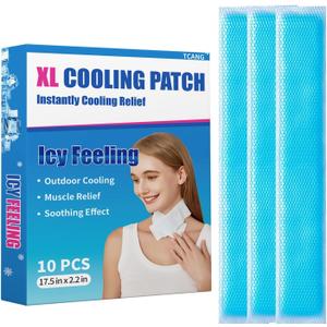 10 Packs Instant Cooling Ice Packs for Outdoor Activities Summer Heat Relief - Large Disposable Cooling Patches for Neck Body, Camping Hiking Sports, Instant Temperature Drop