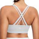RUNNING GIRL High Impact Sports Bra for Women,Criss-Cross Back Top with Moulded Cups Womens Sports Bra High Support (Gray, M)