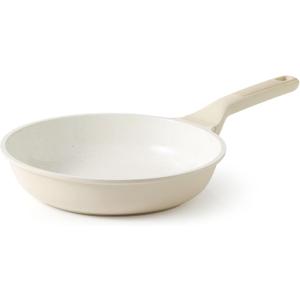 SENSARTE Ceramic Frying Pan Nonstick 9.5-Inch, Healthy Non Toxic Skillet, Induction Compatible Omelet Pan with Heat Resistant Handle, PFAS-Free, Cream White